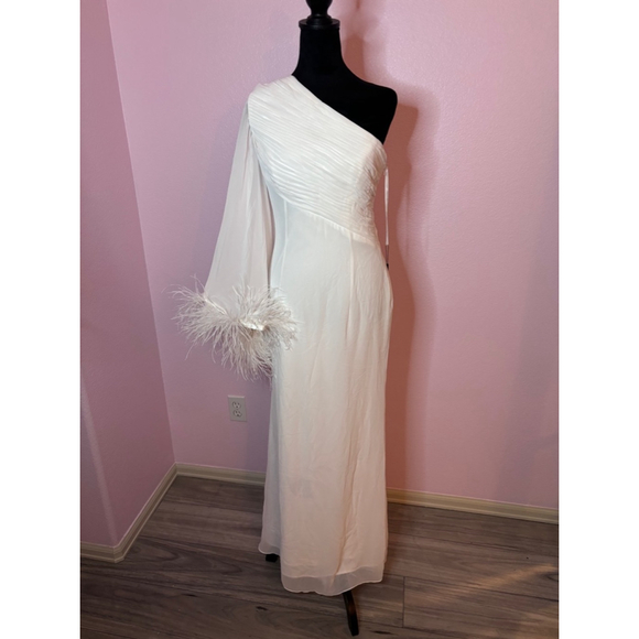 Women Mac Duggal Dress White Size 6 - Picture 4 of 6